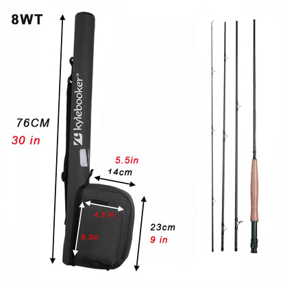 Kylebooker Fly Fishing Rod with Reel Combo Kit（8wt 9‘0“,4sec Rod,7/8 Reel ）