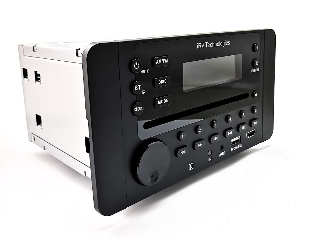 iRV62 2 Zones Wall Mount RV Stereo - 4-Speaker Output, DVD/CD/MP4 Player, HDMI ARC & CEC, NFC Bluetooth, App Control, Digital Surround Sound Entertainment Hub for Trailers