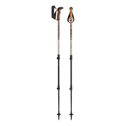 LEKI Khumbu Trekking Poles - Aluminum Collapsible Lightweight Walking Poles for Hiking & Backpacking - Black-Pale Clay Light-Pale Clay Dark - 110-145 cm
