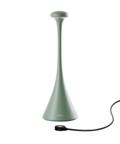 UBIQUA Rechargeable Cordless Table Lamp, Cordless Table Lamps Rechargeable with Touch Controls, Table Lamps for Indoor and Outdoor, LED Lamp with Dimmer, 2200-3000 K, Height 11.5 Inches, Green