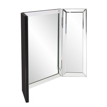 Howard Elliott Collection Tripoli Trifold Vanity Mirror 3 Way TableTop Bedrooms, Bathroom, Makeup Portable Cosmetic & Makeup Mirror with Beveled Edges Tri-fold Mirror, 31 Inch x 21 Inch