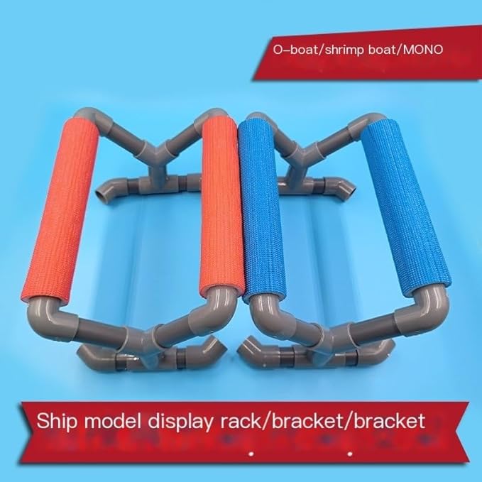 PVC Mini Boat Stand for RC Boats - Shockproof &amp Non-Slip Display Holder (25cm/36cm Red/Blue) Compatible with O-Boats &amp Shrimp Boats(Red-36 * 17 * 14cm)