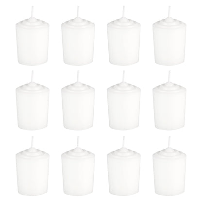 Mega Candles 12 pcs Unscented White Votive Candles, Hand Poured Wax Candle 15 Hours 1.5 Inch x 2.25 Inch, Home Décor, Wedding Receptions, Centerpieces, Occasions, Events, Meditations, Holders