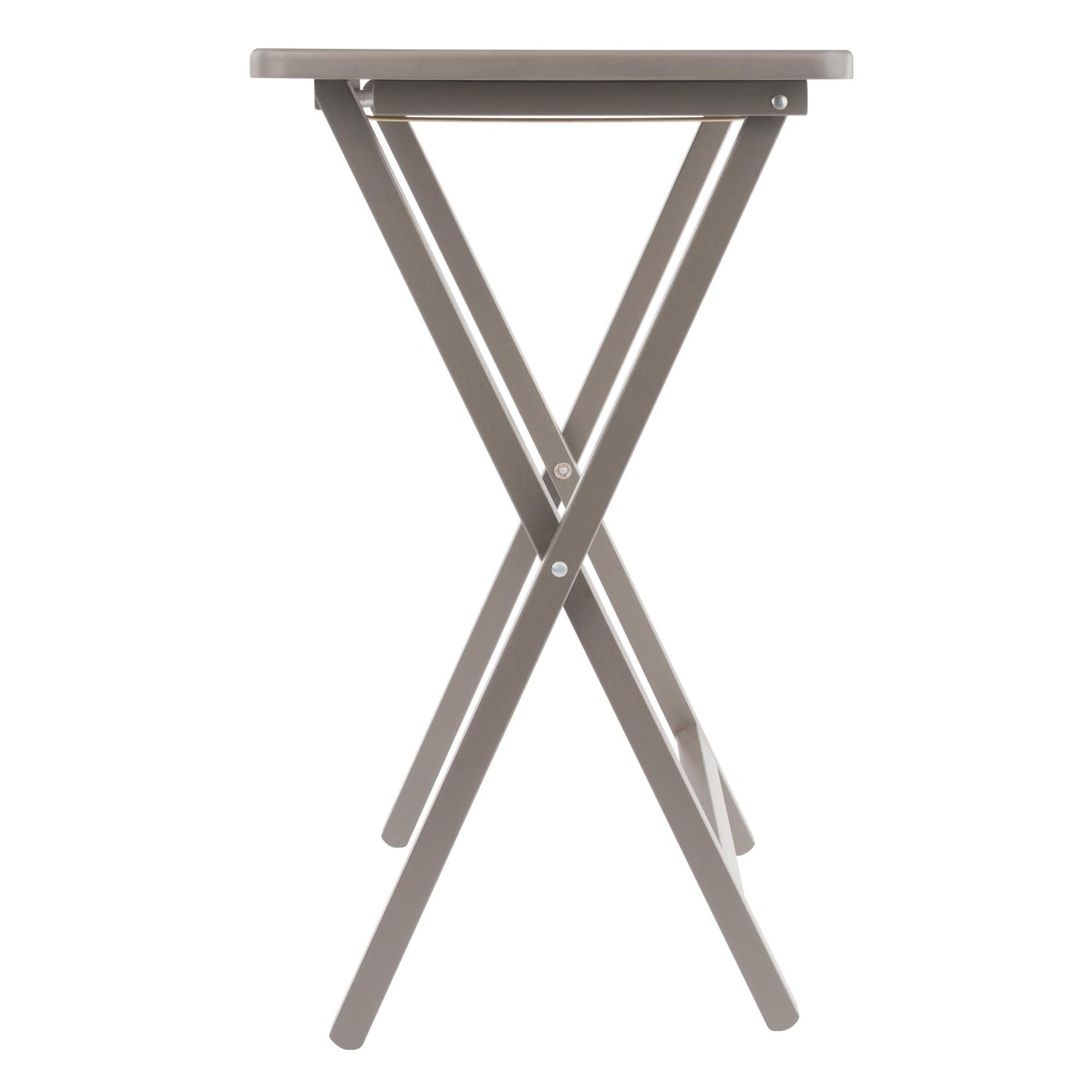 Winsome Alex Set of 4 Foldable Snack Tables with Storage Rack, Easy to Store Portable Fold Up Table Set for Kitchen, Living Room TV Dining, Crafts, Puzzles, Work from Home