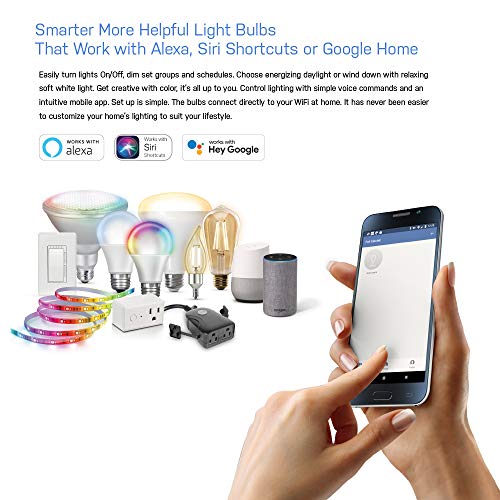 Feit Electric BR30 Smart Flood Light Bulb,2.4GHz WiFi Color Changing and Dimmable, No Hub, Works with Alexa or Google Assistant, BR30/RGBW/CA/AG, 65W, Multi-Color (RGBW), 1 Count (Pack of 1)
