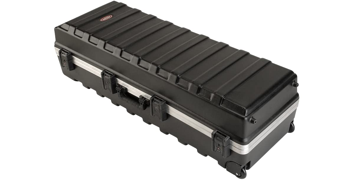 SKB ATA Large Stand Case with Wheels & TSA Latches - Durable Transport Solution for Equipment, 48x16.25x13 Inches, Over-Molded Handle, Secure Straps, Field-Replaceable Parts