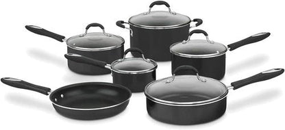 Cuisinart Advantage Nonstick Cookware Set - 11-Piece Aluminum Pots & Pans for Quick Heating | Dishwasher Safe