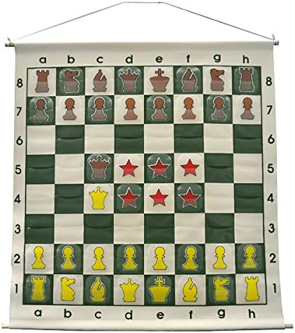 36 Pouch-Style Chess Demonstration Set with Deluxe Carrying Bag - Clear Plastic Pieces