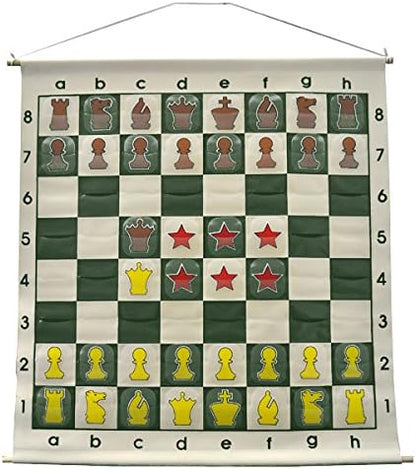 36 Pouch-Style Chess Demonstration Set with Deluxe Carrying Bag - Clear Plastic Pieces