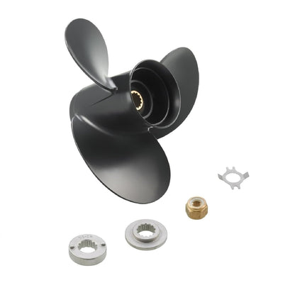 MARKGOO Propeller 10.5X13 Pitch RH 13 Spline Tooth with Hub Kit for Mercury Mariner Outboard 25 30 35 40 45 50 55 60 70 HP HP Boat Motor Engine Parts Aluminum Prop fits 3.25 Gearcase 48-816704A45