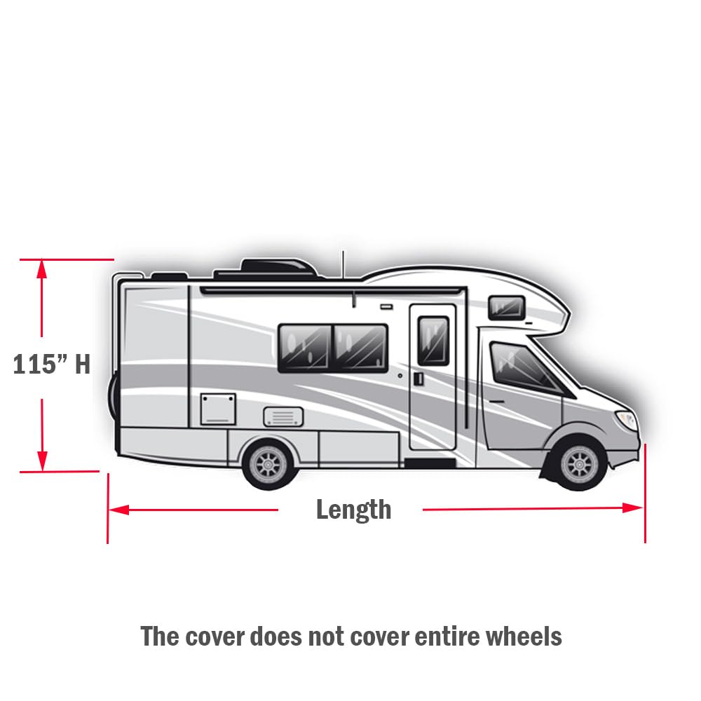 GEARFLAG Class C RV Cover Camper Cover fits 30'-33' with Anti-UV, Water-Resistant, Reinforced Windproof Straps for Van Cover Protection Durable - Ideal for rv & Trailer Covers
