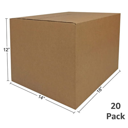 UBMOVE Medium Moving Boxes 18"L x 14"W x 12"H 20-Pack Corrugated Cardboard Box for Shipping, Mailing, Packing, Packaging and Storage