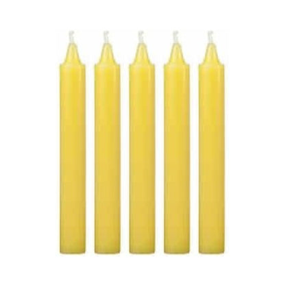 6 Inch Taper Candle 5 Pack Spell, Wicca, Santeria, Energized Candles Velas de 6 Pulgadas Paquete de 5 Velas (Yellow)