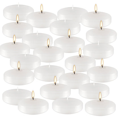 24Pack 3 Inch Unscented White Floating Candles,Long Lasting Burning-Ideal for Home Decor, Weddings, Parties, Pools, Cylindrical Vases, Restaurant and Holidays