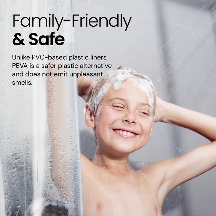 LiBa Waterproof Shower Curtain - Premium Non-Toxic PEVA with Rust-Proof Grommets | Clear 36x72 (Pack of 2)