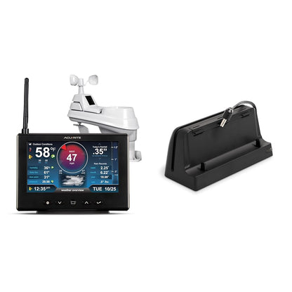 AcuRite Iris Weather Station with HD Display, Power Supply Base, Indoor/Outdoor Thermometer and Hygrometer for Temperature and Humidity, Rain Gauge, Wind Speed/Direction, and Built-in Barometer