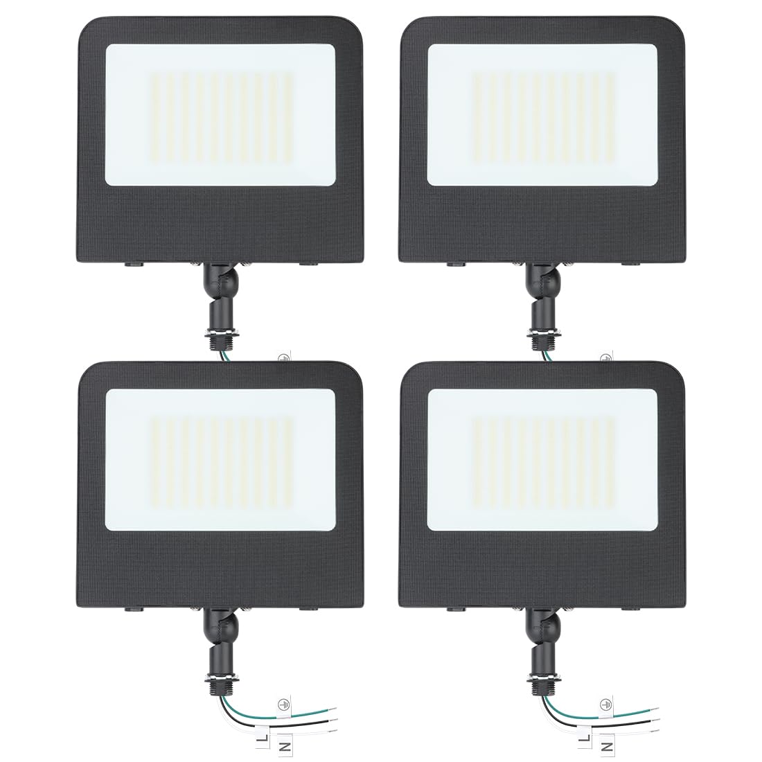 kadision 150W LED Flood Light, 18000lm 5000K Daylight 120-277V IP65 Waterproof Outdoor Flood Lights for Street Yard Parking Lot Security Lighting, Adjustable Knuckle Mount, 4-Pack