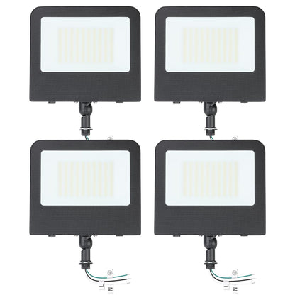 kadision 150W LED Flood Light, 18000lm 5000K Daylight 120-277V IP65 Waterproof Outdoor Flood Lights for Street Yard Parking Lot Security Lighting, Adjustable Knuckle Mount, 4-Pack