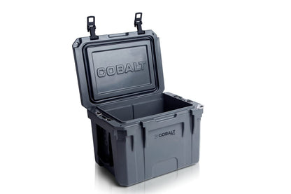 Cobalt 25 Quart Roto-Molded Super Ice Cooler | Large Ice Chest Holds Ice Up to 3 Days | (Gray)