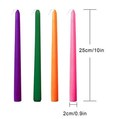 10 inch White Taper Candles-Set of 4 Tapered Candle, Tall Candlesticks,Home Dinner Candle, Party, Wedding, Halloween, Christmas Candles (9.9 inch, White)