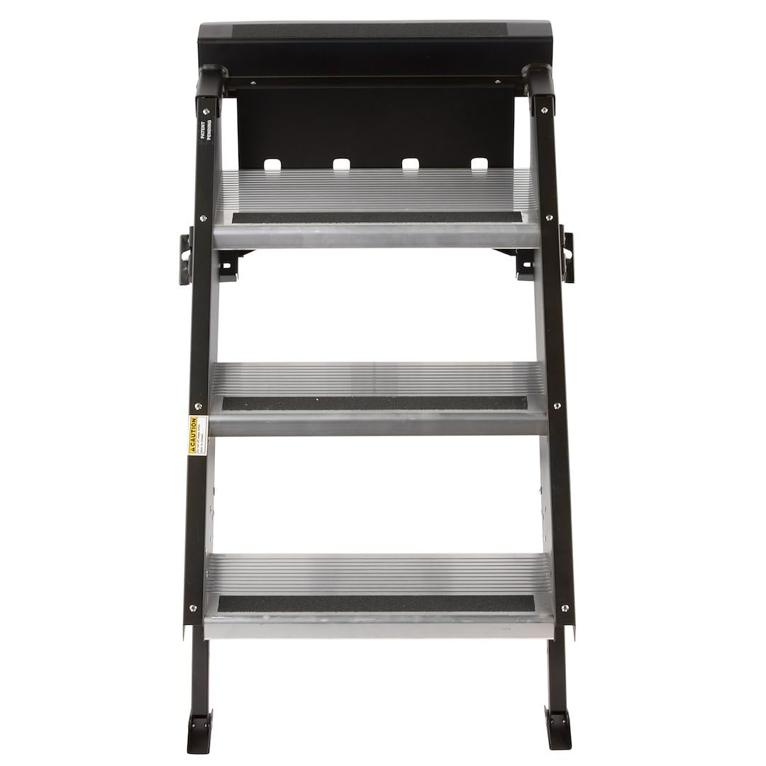 MORryde STP-3-26-29H Strut-Assist StepAbove RV Entry Step - 3 Step, 31.5-37.5" Height, 9" Rise, 26" Door Width