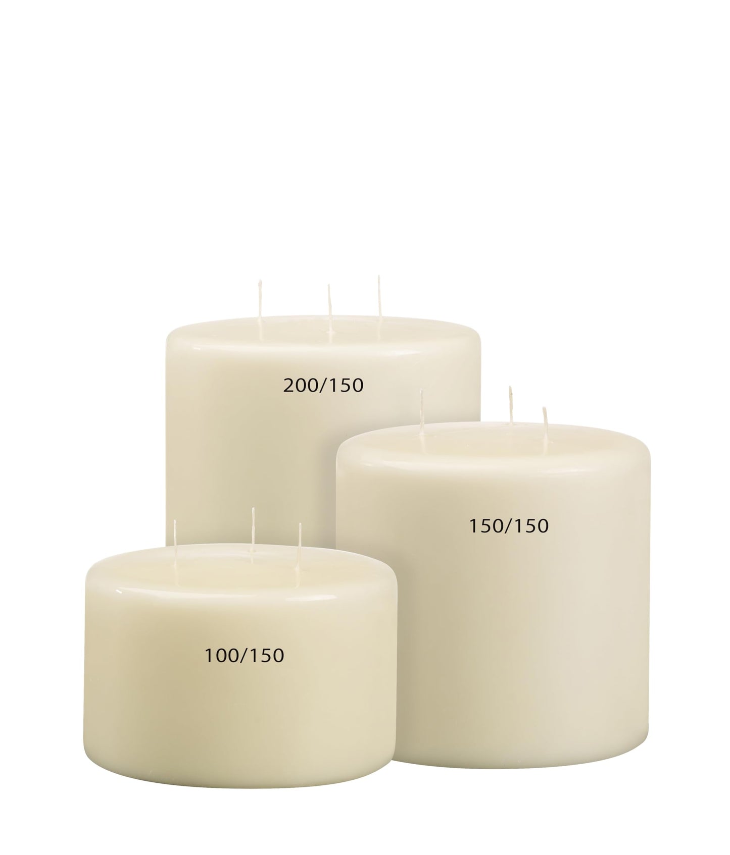 BOLSIUS 6" W x 4" H 3 Wick Pillar Candle Ivory