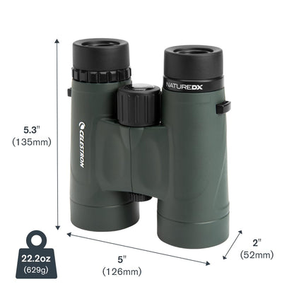Celestron - Nature DX 10x42 Binoculars – Ideal for Birding and Outdoors – 42mm Objective Lenses – 5.8° Field of View – BaK-4 Prisms – Fully Multi-Coated – Waterproof and Fogproof