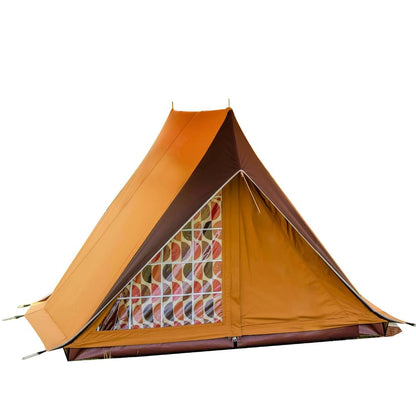 Wild Luxury Vintage TC Cotton Camping Tent, 2 Person Flying House Style Canvas Shelter, Waterproof & Breathable Glamping Tent