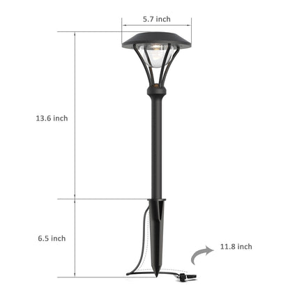 LL LIGHTING LIVING 12V Low Voltage Landscape Path Lights 4PK 1W 60LM LED Pathway Lights 3000K Warm White Durable Aluminum Housing with Stake, Waterproof for Walkway Garden, Black