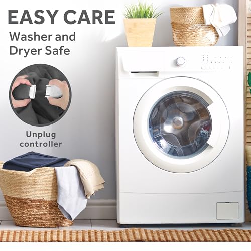 Sunbeam Royal Ultra Fleece Heated Electric Blanket King Size, 90" x 100", 12 Heat Settings, 12-Hour Auto Shut-Off, Machine Washable, Pebble Beige