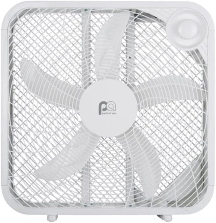 PerfectAire 20-Inch High-Performance 3-Speed Box Fan - Ideal for Home Cooling & Air Circulation