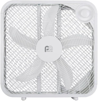 PerfectAire 20-Inch High-Performance 3-Speed Box Fan - Ideal for Home Cooling & Air Circulation