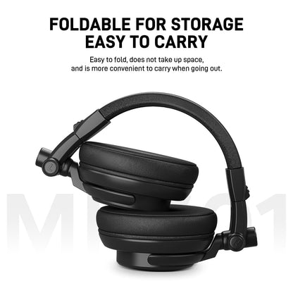 MAONO MH601 Professional Studio Monitor Headphones, Wired Closed Back Over Ear DJ Headset with 50mm Drivers and 1/4 inch to 3.5mm Jack for Guitar Amp Recording Mixing Piano Music Podcast Streaming