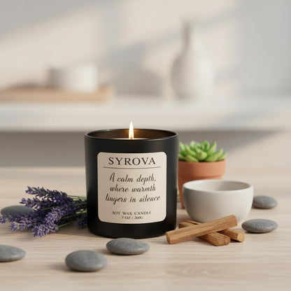 Lavender & Sandalwood Candle, Luxury Scented Soy Candle 7oz, Calming Relaxing Fragrance for Home, Stress Relief & Sleep Aromatherapy Candle, Gift for Women, Long Lasting Jar Candle