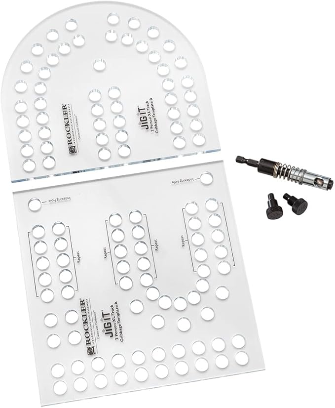XL Cribbage Board Templates 2-Player Curved Track
