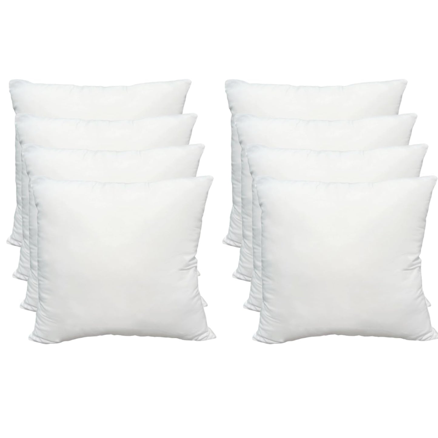 Luxury Throw Pillow Inserts, Pack of 6, 18 x 18 inches Hypoallergenic Ultra Soft White Polyester Microfiber Durable Couch Cushion Fillers