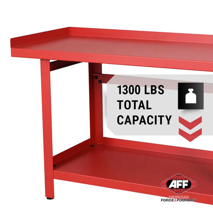 AFF Workbench - Heavy Duty Work Table with Storage Shelf - 1300 LB Capacity