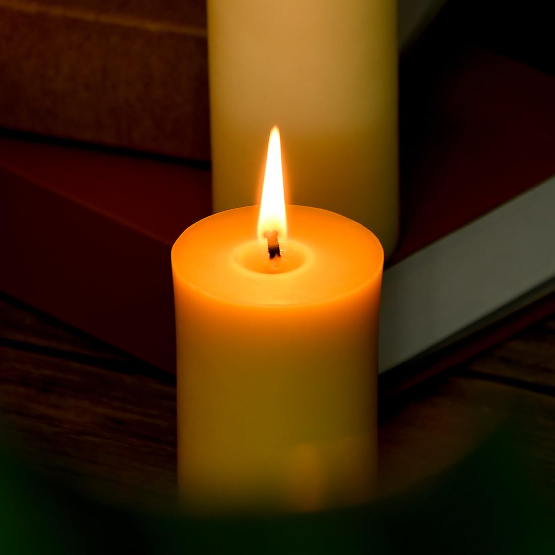 3 Pack Natural Beeswax Pillar Candle 2x4 inch, Smokeless and Long Lasting (22-27 Hours) Pure Beeswax Candle, Natural Unscented, Yellow