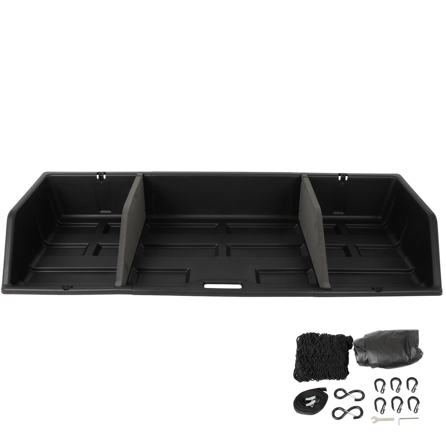 SCITOO 56" PP|Plastic Truck Bed Tool Box,Heavy Duty Crossover Storage for Most Full Size Pickups,Lockable Weatherproof Chest,Fits 56"WX10"DX10"H Truck Beds,Easy Access to Load and Unload