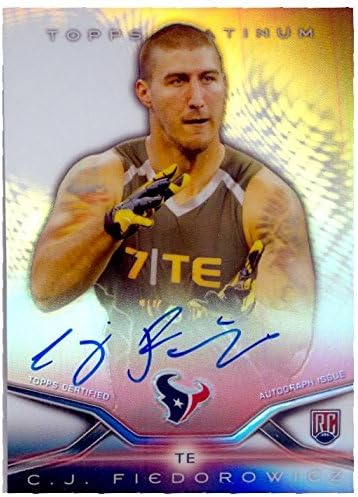 Sports Memorabilia Autograph Warehouse 259580 C.J. Fiedorowicz Autographed Football Card - Houston Texans Tight End 2014 Topps Platinum - No. 120 Certified Rookie Refractor