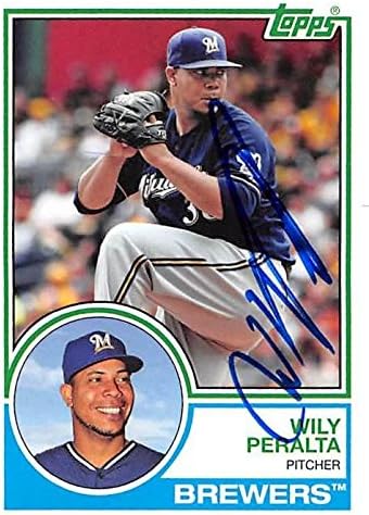 Sports Memorabilia Autograph Warehouse 344360 Wily Peralta Autographed Baseball Card - Milwaukee Brewers 2015 Topps Archives No. 204