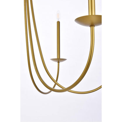 Living District 42-Inch Brass Metal Ceiling Pendant Light, Model LD810D42BR, Indoor Modern Decorative Fixture