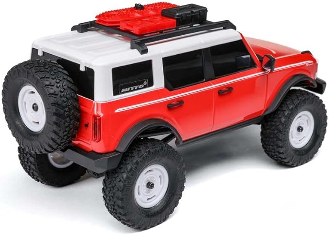Axial 1/24 SCX24 F Bronco 4X4 RTR Brushed Rock Crawler (Battery &amp Charger Included) - Remote Control Car RC Cars RC Rock Crawler 4WD RTR 1/24 Scale for Adult (Red (AXI00006V2T6))