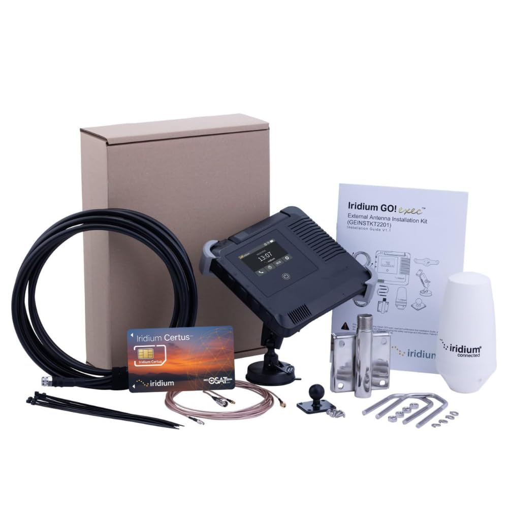 Iridium GO! Exec Satellite WiFi Hotspot Terminal with Fixed Installation Kit - Global Connectivity | Voice, Messaging, Data | Durable