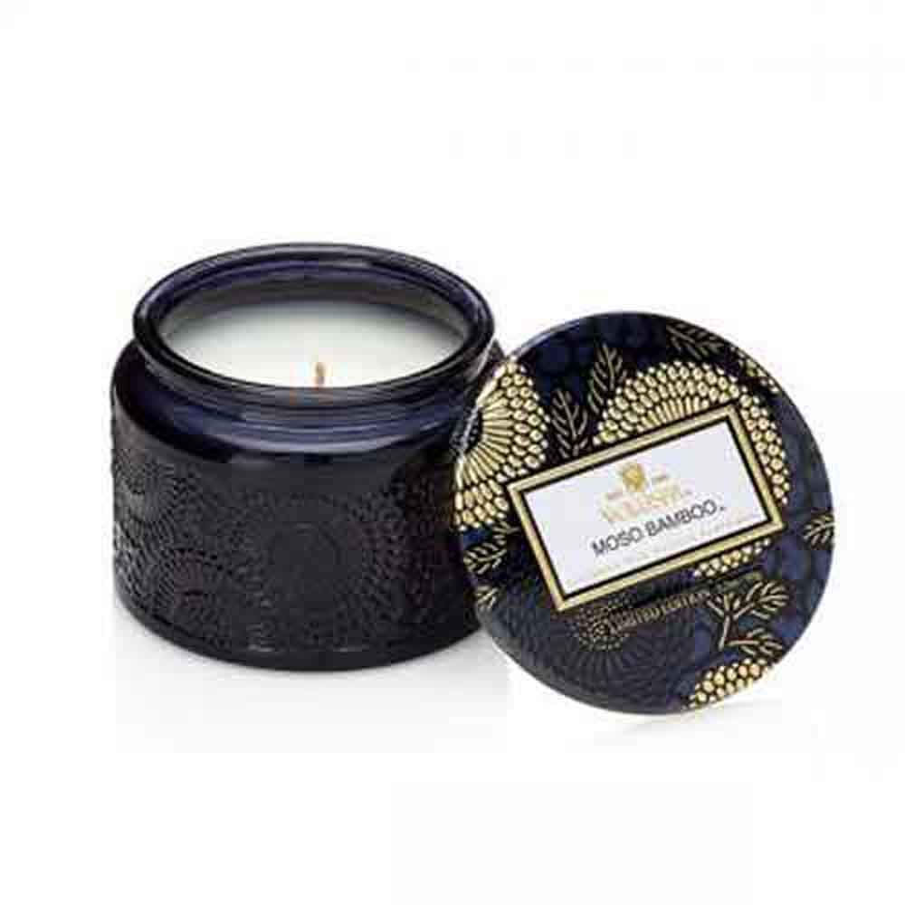 Voluspa Moso Bamboo, Petite Candle Jar, 3.2 Ounce, 25 Hour Burn Time, Coconut Wax for Clean Burning, Handcrafted in the USA