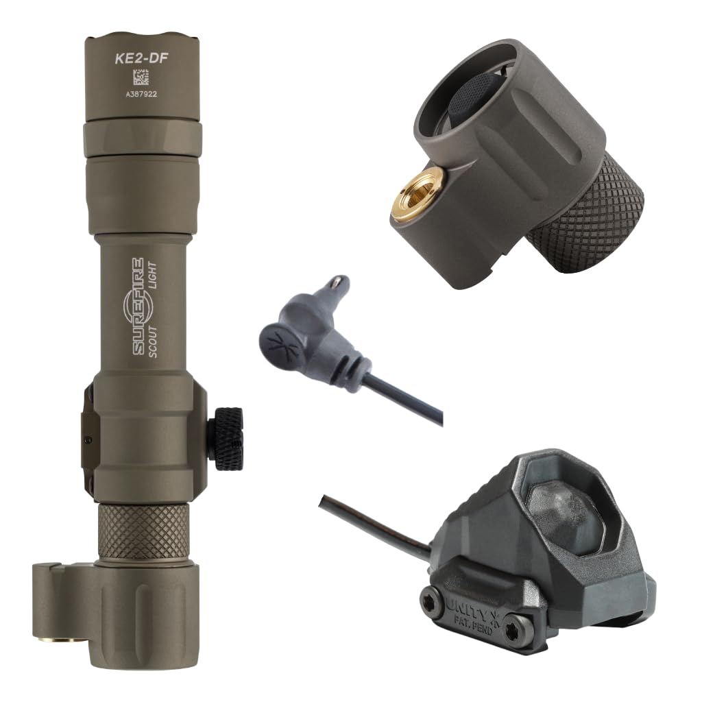 Z-BOLT® Dual Switch Cable Port Tailcap (Grey/Surefire Tan) for 3V/6V Malkoff, Blazer LEP & LED 18350/18650 Light Bodies & Surefire M300/340/M600/640DF Lights (DS00 Type Functionality)