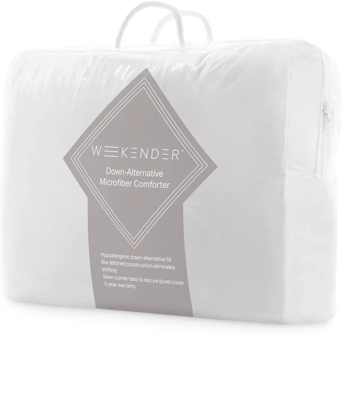 WEEKENDER Comforter Duvet Insert Full White Quilted Down Alternative All Season Microfiber - Full - Box Stitched