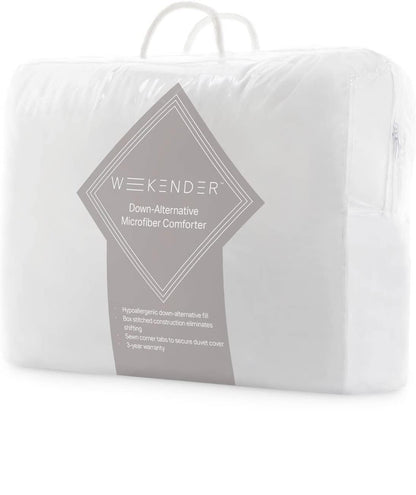 WEEKENDER Comforter Duvet Insert Full White Quilted Down Alternative All Season Microfiber - Full - Box Stitched