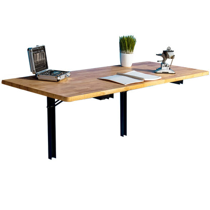 Wallmaster Wall Mounted Folding Workbench Heavy Duty Fold Down Table Utility Bench Solutions Laundry Shelf Wall Desk with Metal Shelf Bracket (47.24 x 19.68 x 24 Inch)