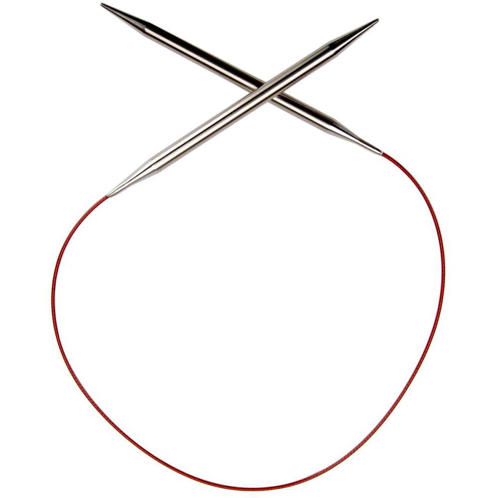 ChiaoGoo Red Lace Circular 24-inch (60cm) Stainless Steel Knitting Needle; Size US 10.75 (7mm) 7024-10.75